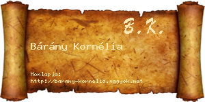 Bárány Kornélia névjegykártya